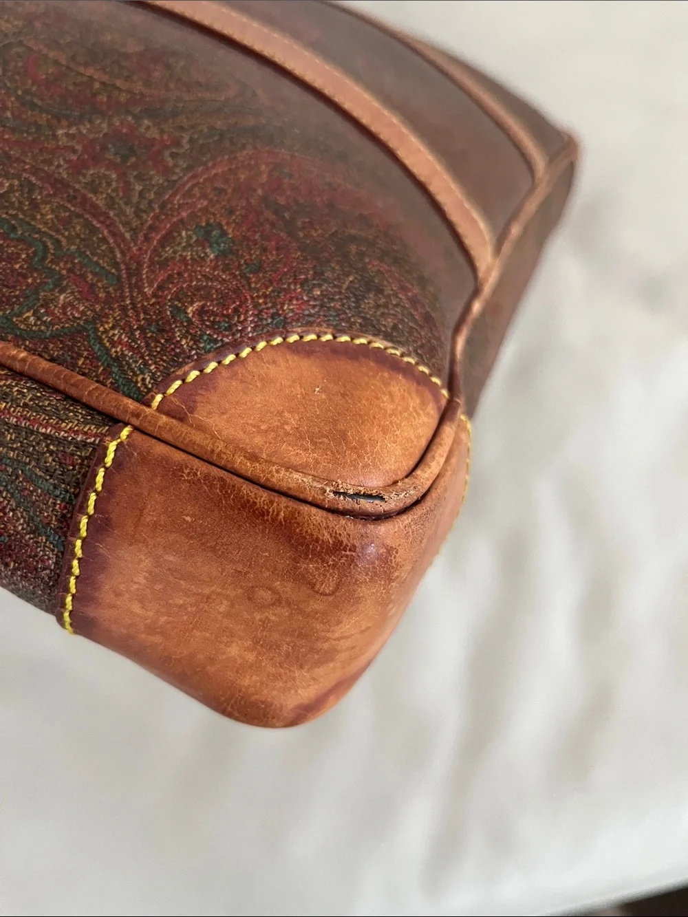Etro Leather-Trim Paisley Zip-top Briefcase/Laptop Bag Unisex